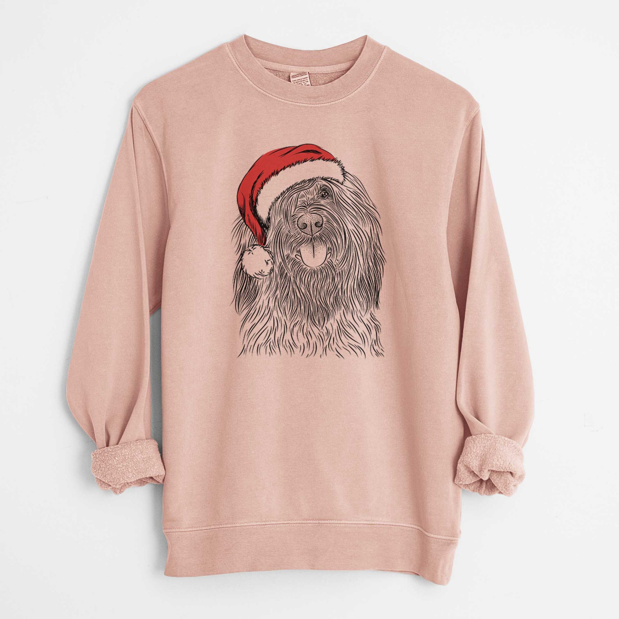 Santa Bundy the Briard - Unisex Pigment Dyed Crew Sweatshirt