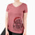 Santa Bundy the Briard - Women's V-neck Shirt