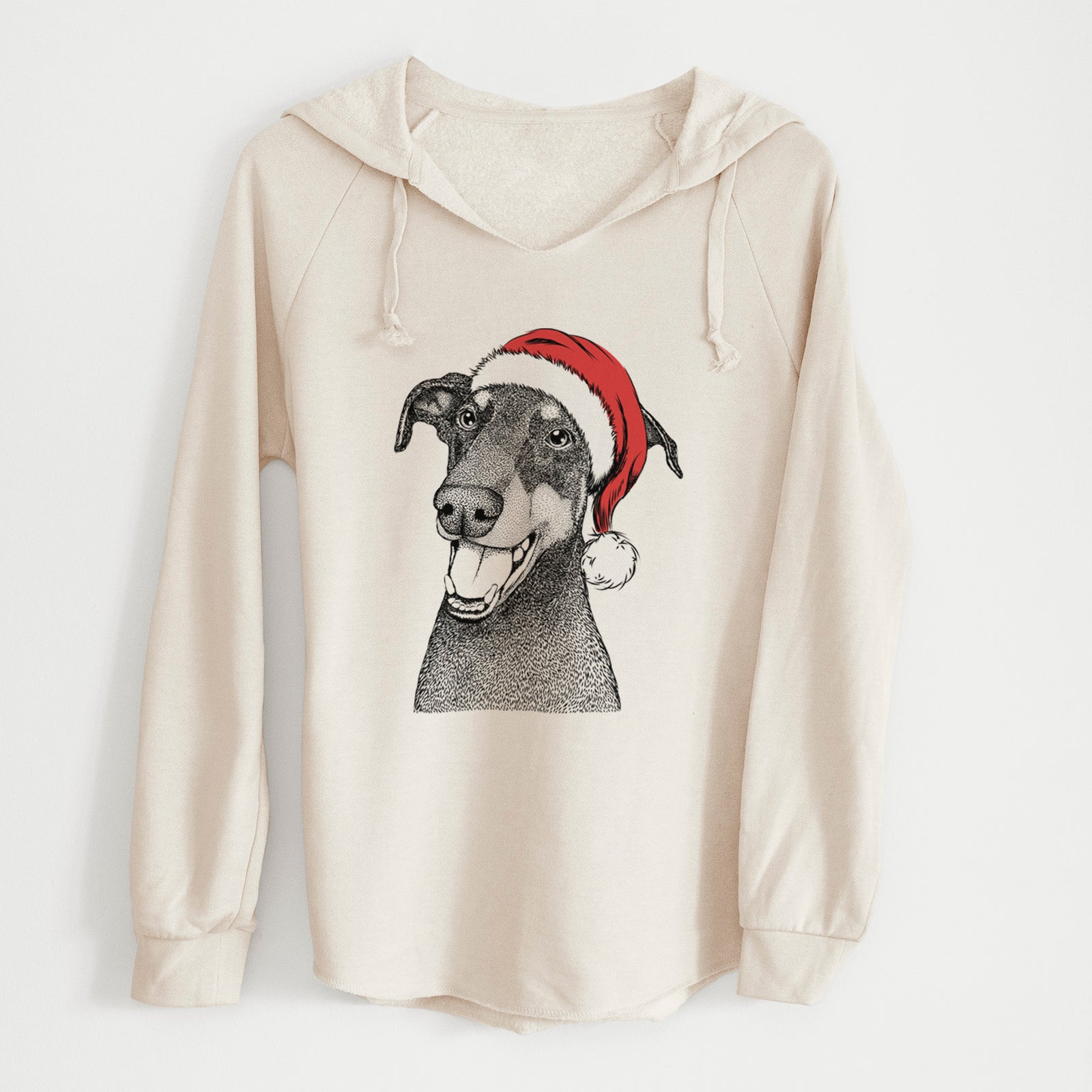 Santa Bunnie the Doberman Pinscher - Cali Wave Hooded Sweatshirt