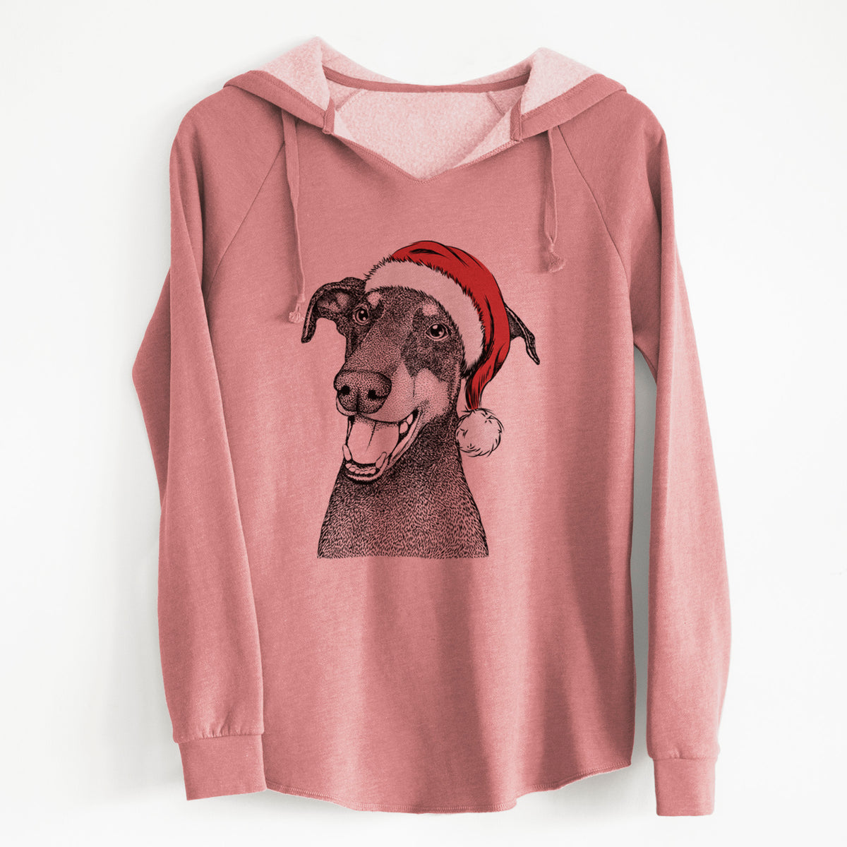 Santa Bunnie the Doberman Pinscher - Cali Wave Hooded Sweatshirt