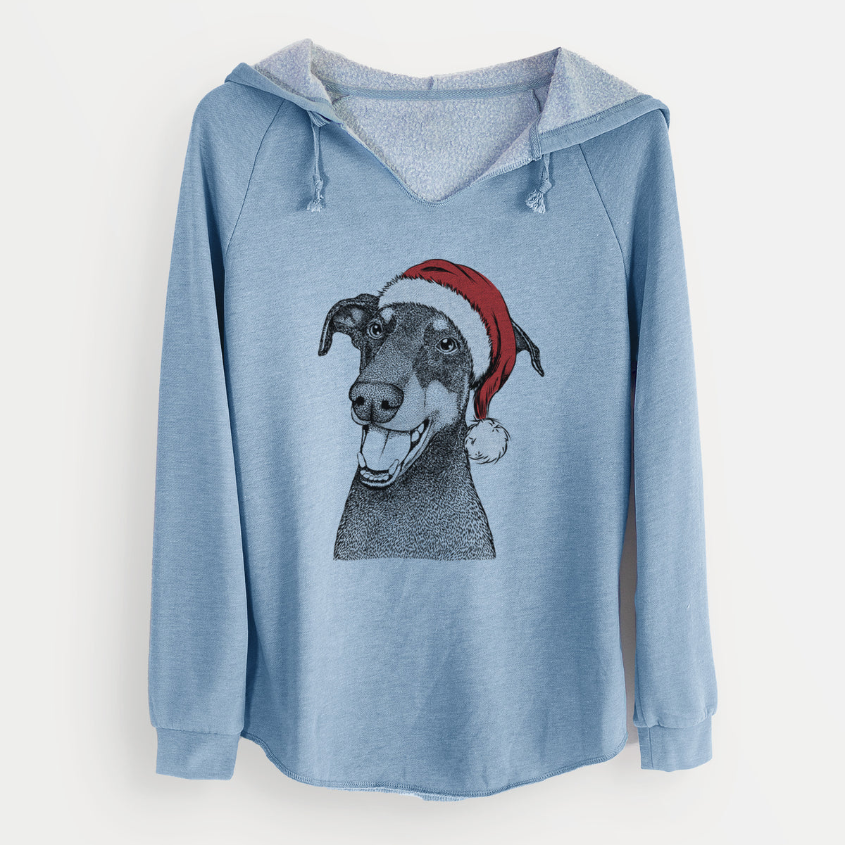 Santa Bunnie the Doberman Pinscher - Cali Wave Hooded Sweatshirt