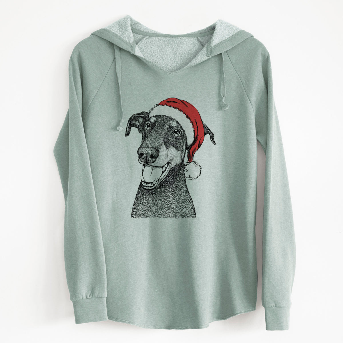 Santa Bunnie the Doberman Pinscher - Cali Wave Hooded Sweatshirt