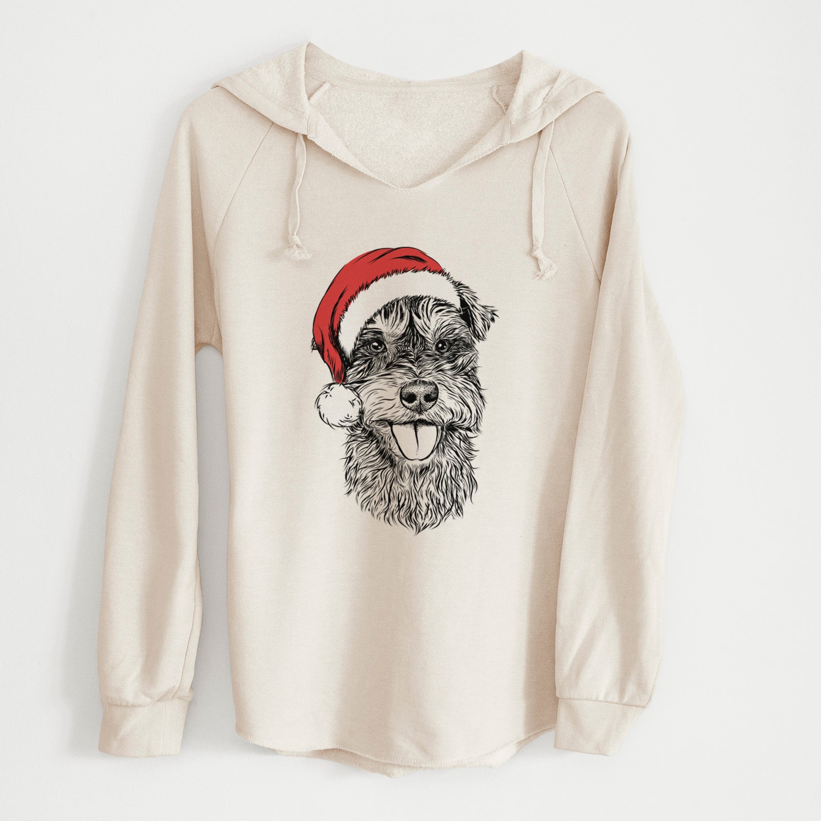 Santa Buster the Schnoodle - Cali Wave Hooded Sweatshirt