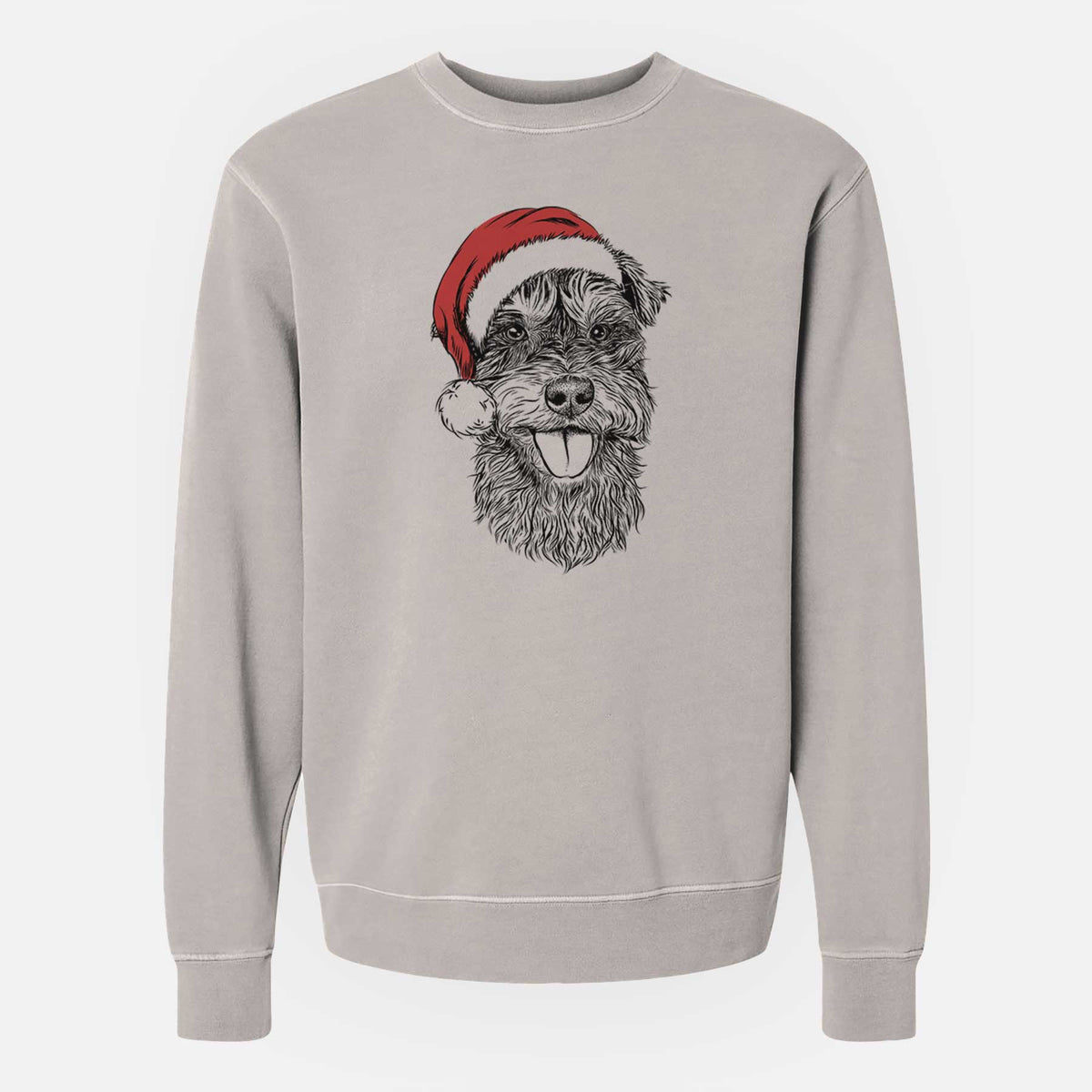 Santa Buster the Schnoodle - Unisex Pigment Dyed Crew Sweatshirt