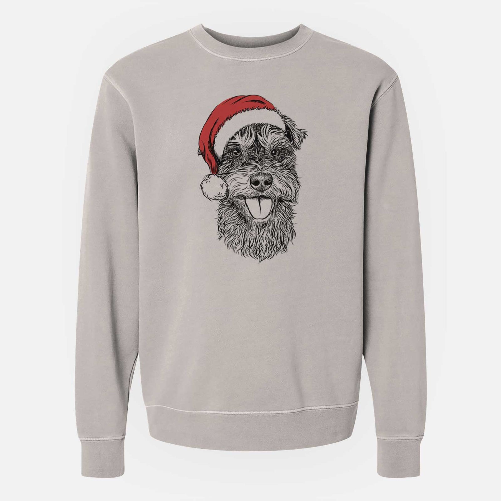 Santa Buster the Schnoodle - Unisex Pigment Dyed Crew Sweatshirt