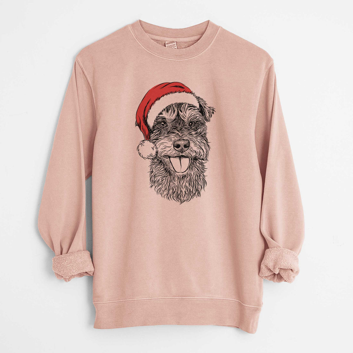 Santa Buster the Schnoodle - Unisex Pigment Dyed Crew Sweatshirt
