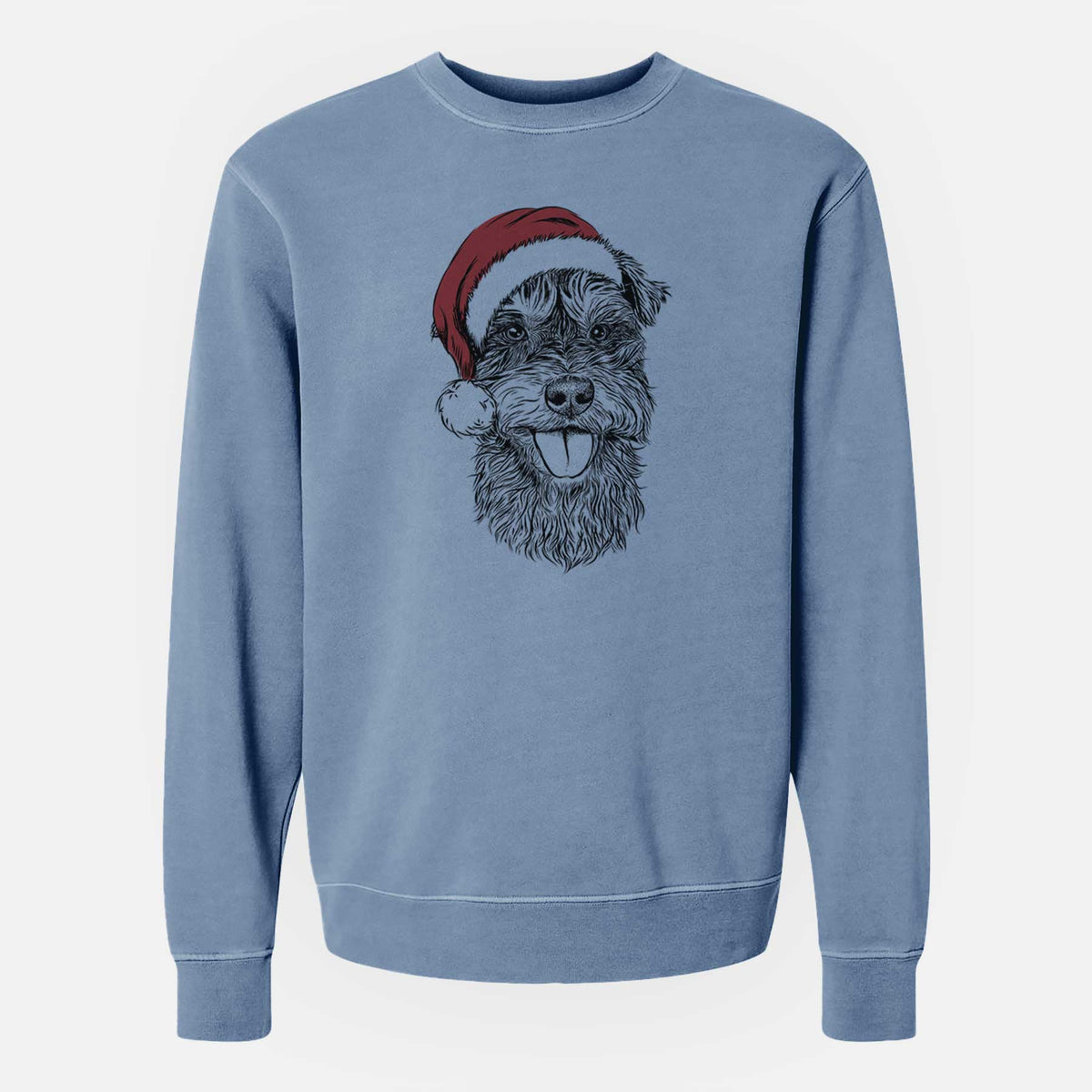 Santa Buster the Schnoodle - Unisex Pigment Dyed Crew Sweatshirt