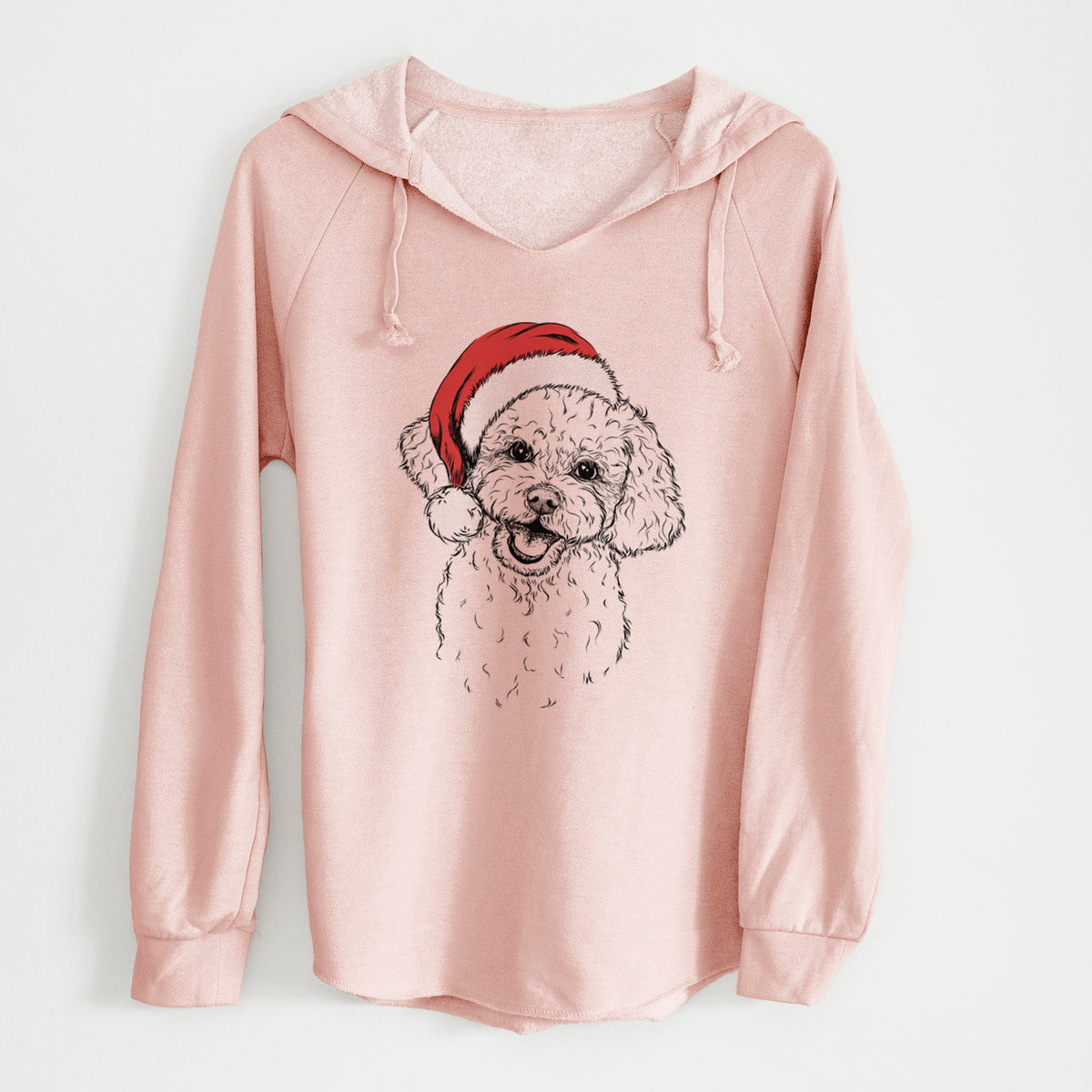 Santa Caesar the Bichon Frise - Cali Wave Hooded Sweatshirt