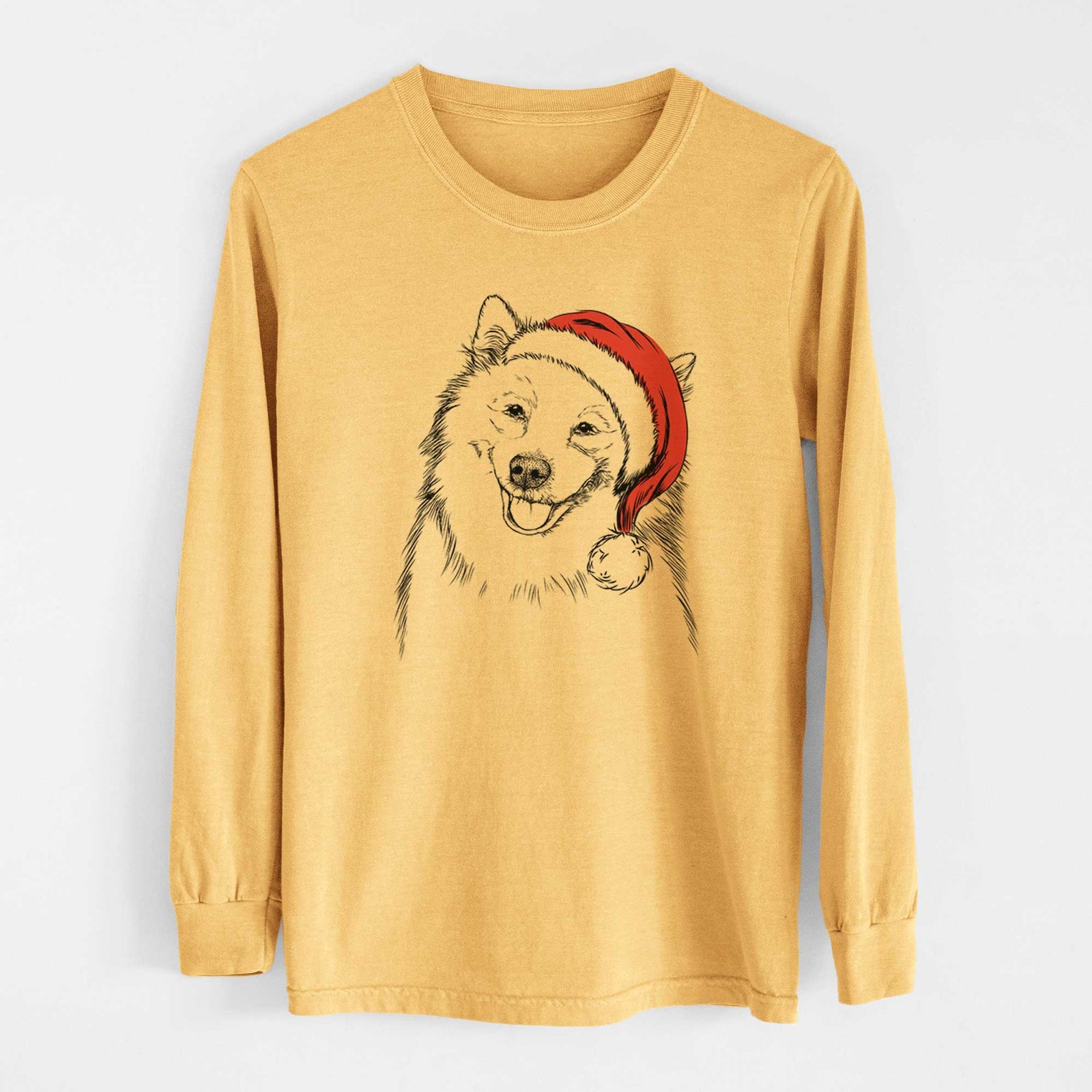 Santa Caico the Samoyed - Heavyweight 100% Cotton Long Sleeve