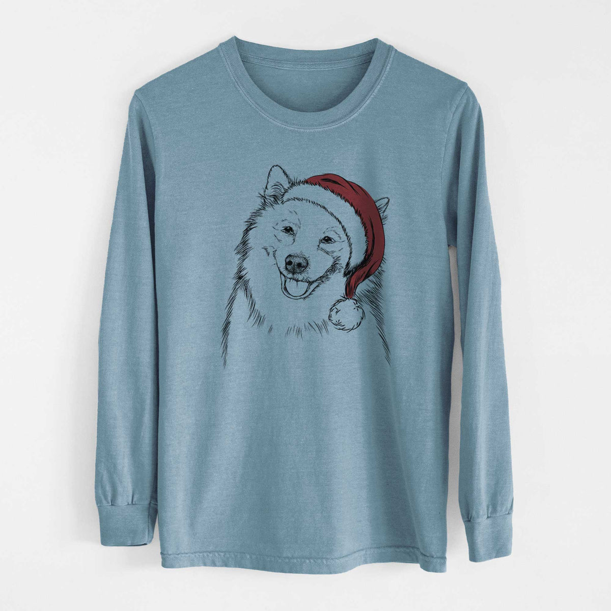 Santa Caico the Samoyed - Heavyweight 100% Cotton Long Sleeve