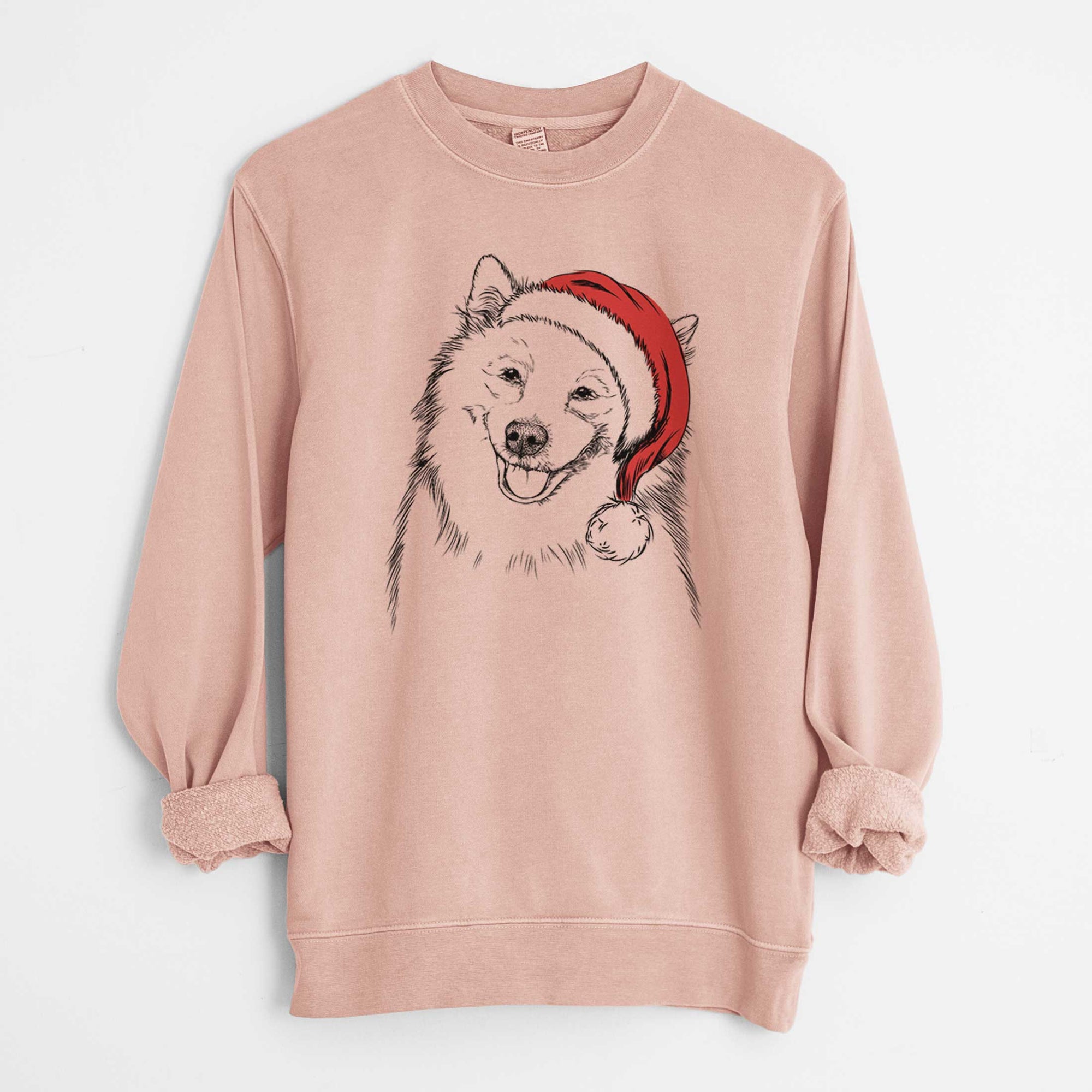 Santa Caico the Samoyed - Unisex Pigment Dyed Crew Sweatshirt