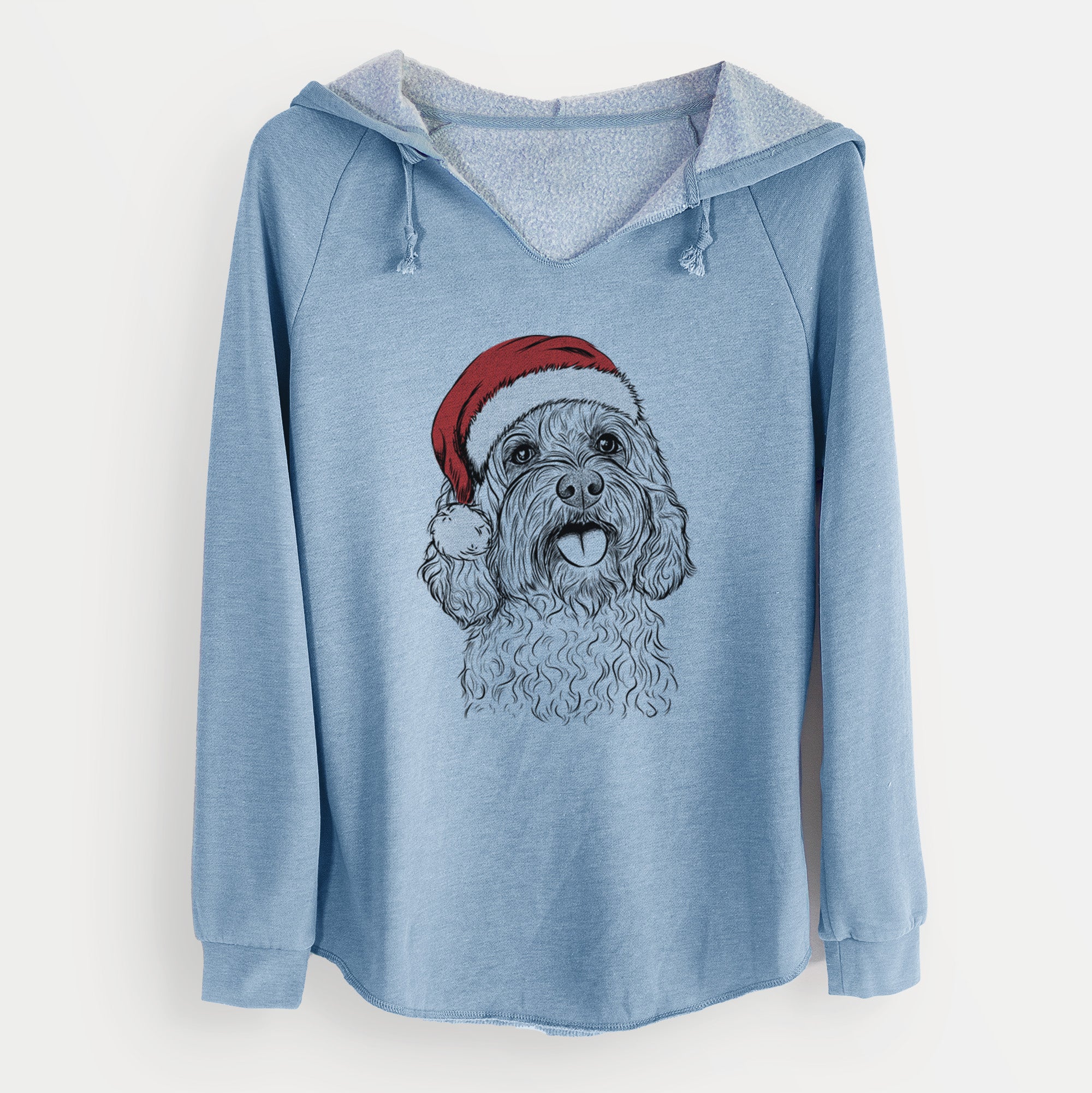 Santa Cali the Cavapoo - Cali Wave Hooded Sweatshirt