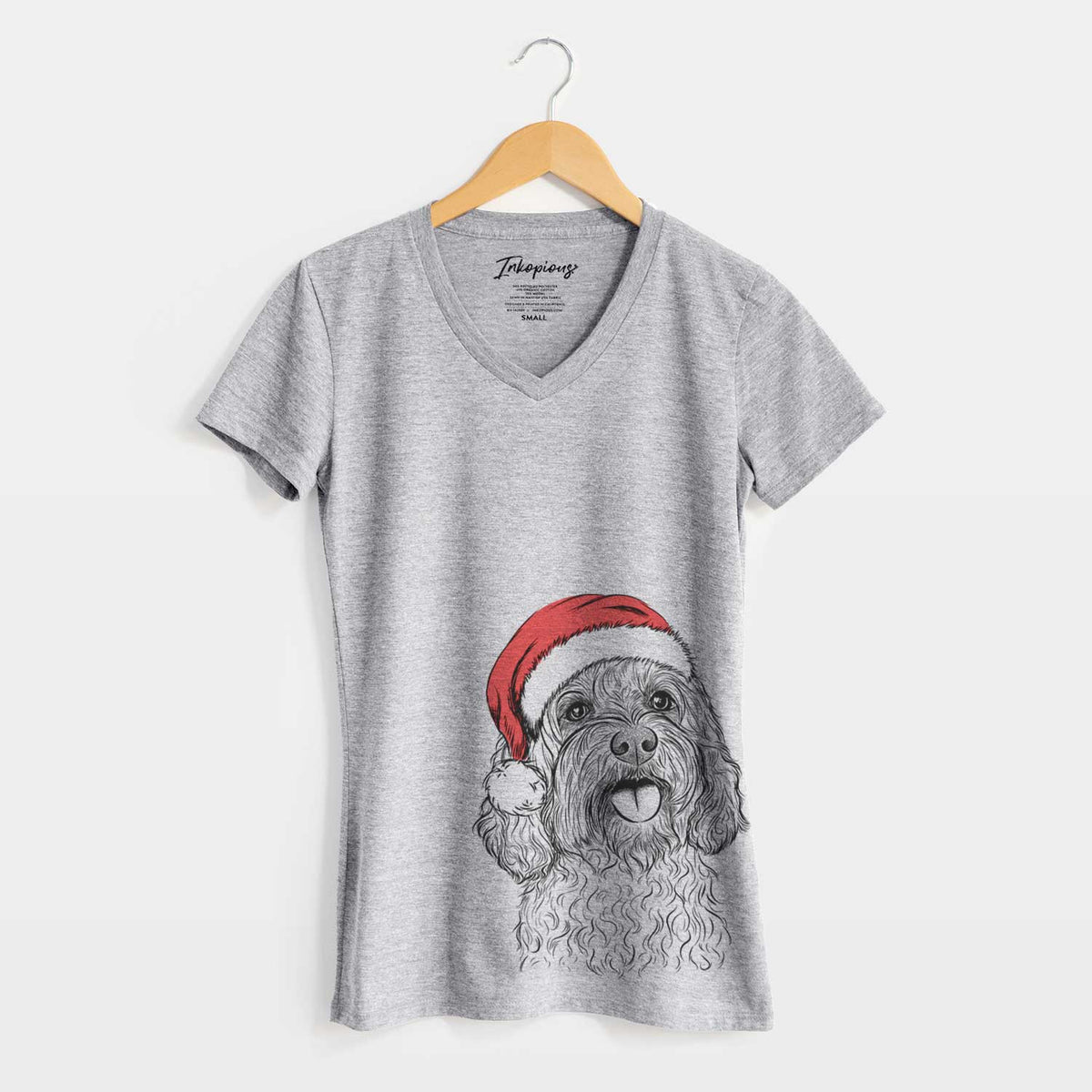 Santa Cali the Cavapoo - Women's V-neck Shirt