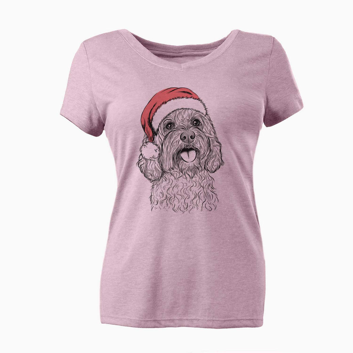 Santa Cali the Cavapoo - Women's V-neck Shirt