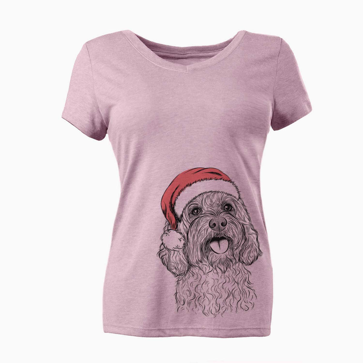 Santa Cali the Cavapoo - Women's V-neck Shirt
