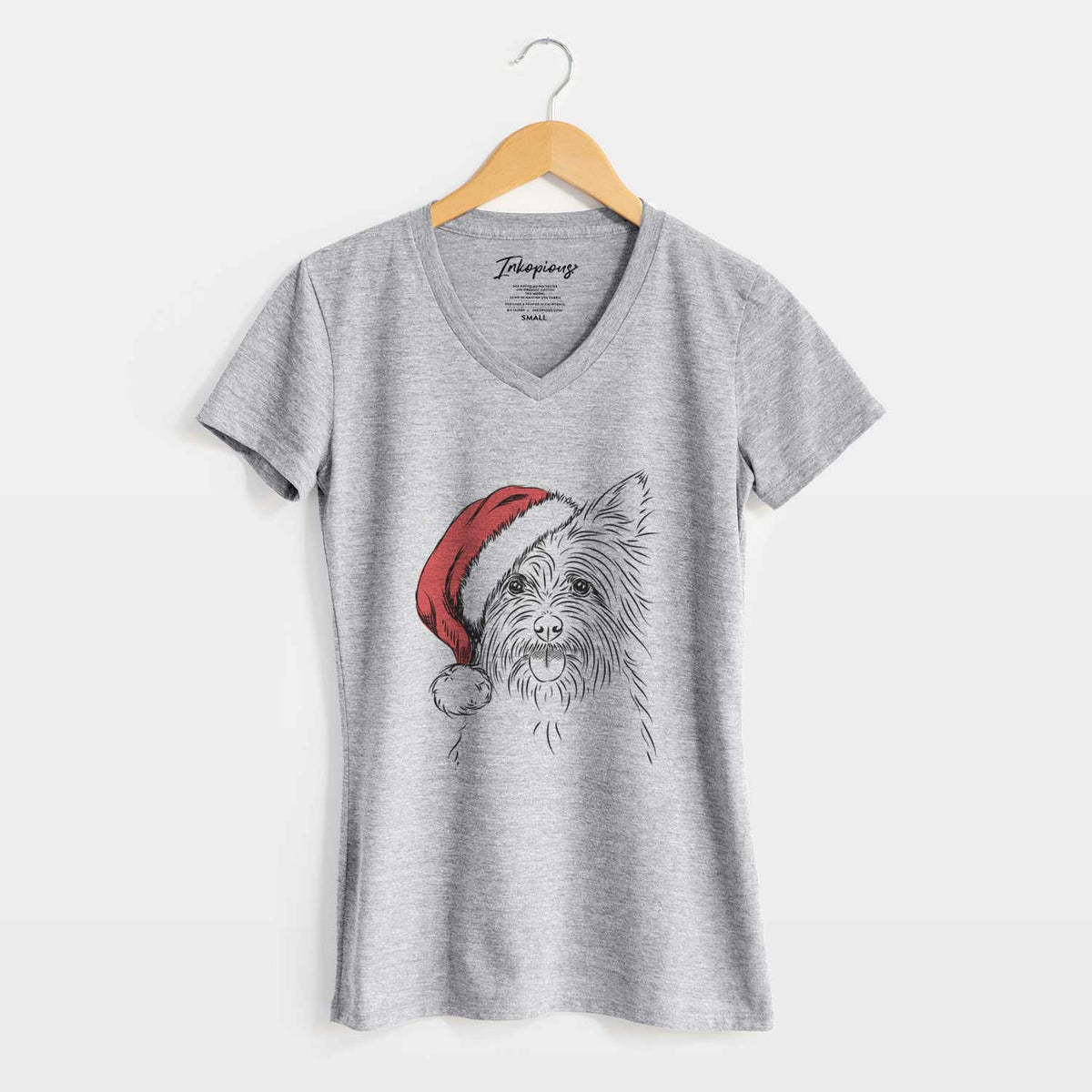 Santa Calum the Cairn Terrier - Women's V-neck Shirt