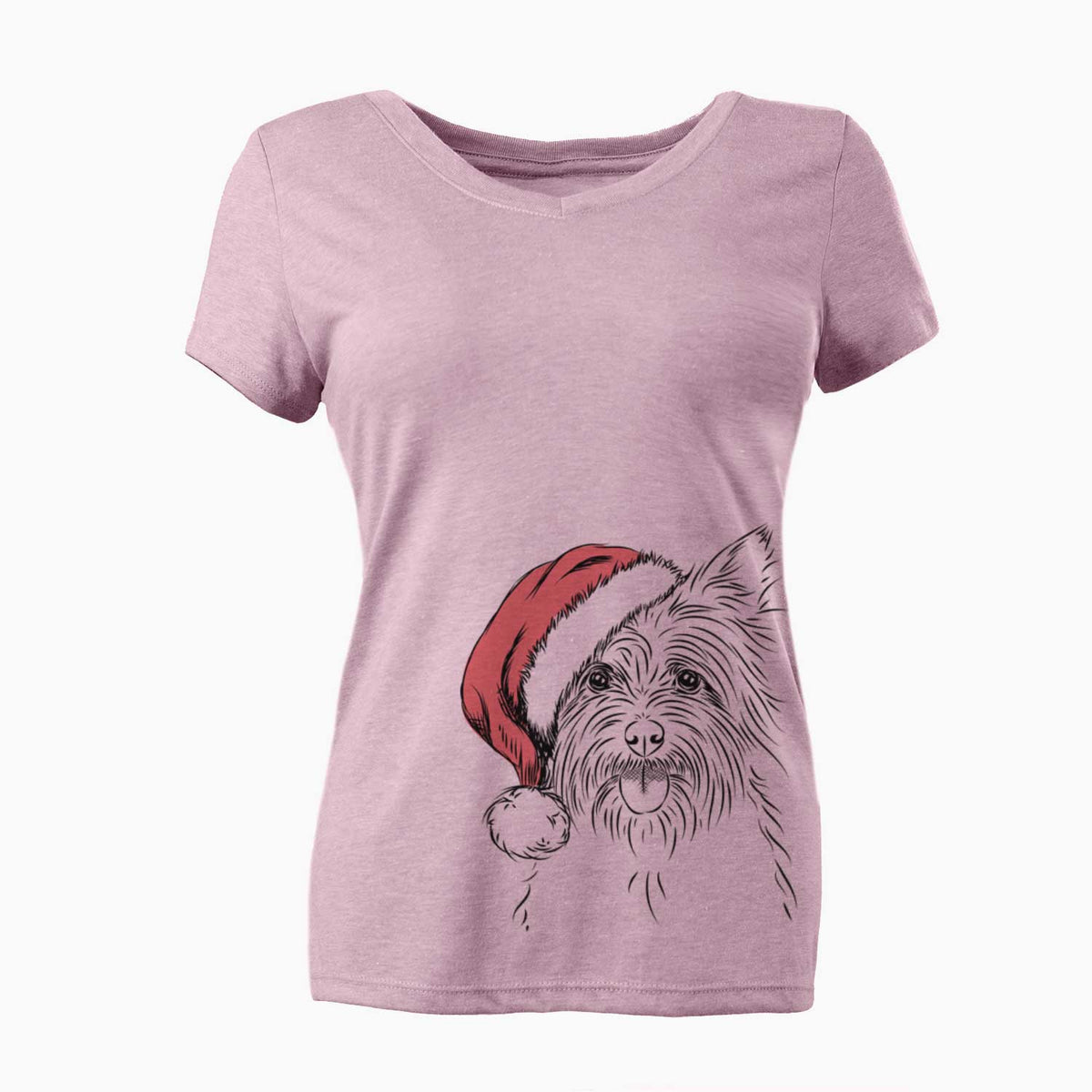 Santa Calum the Cairn Terrier - Women's V-neck Shirt
