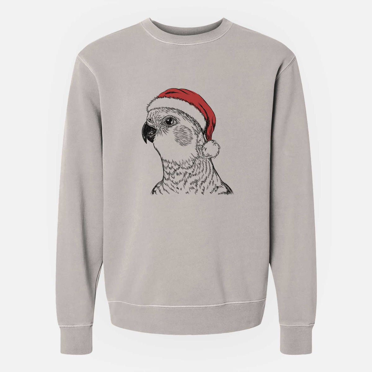 Santa Candy the Cockatiel - Unisex Pigment Dyed Crew Sweatshirt