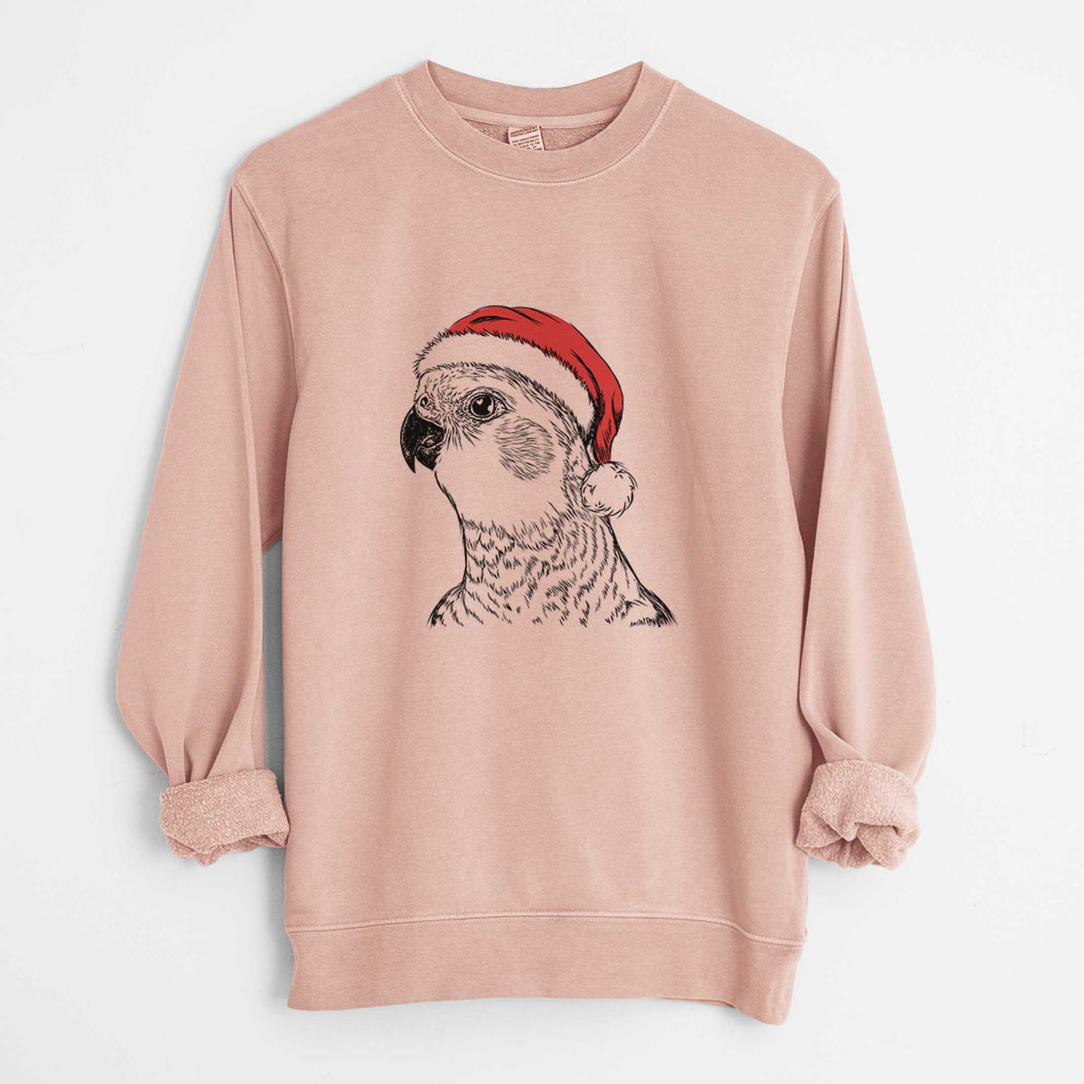 Santa Candy the Cockatiel - Unisex Pigment Dyed Crew Sweatshirt