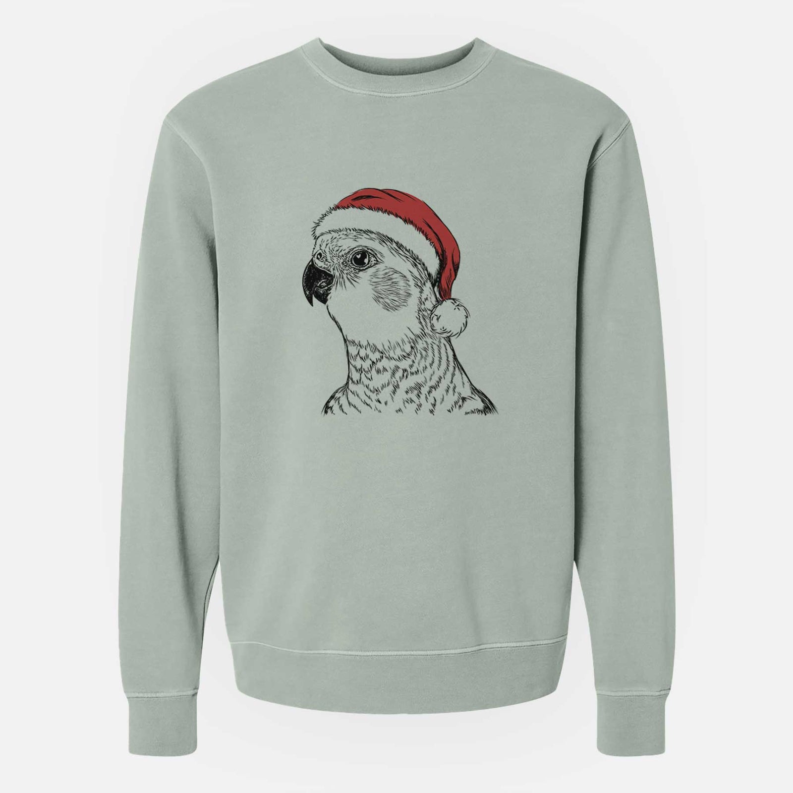 Santa Candy the Cockatiel - Unisex Pigment Dyed Crew Sweatshirt