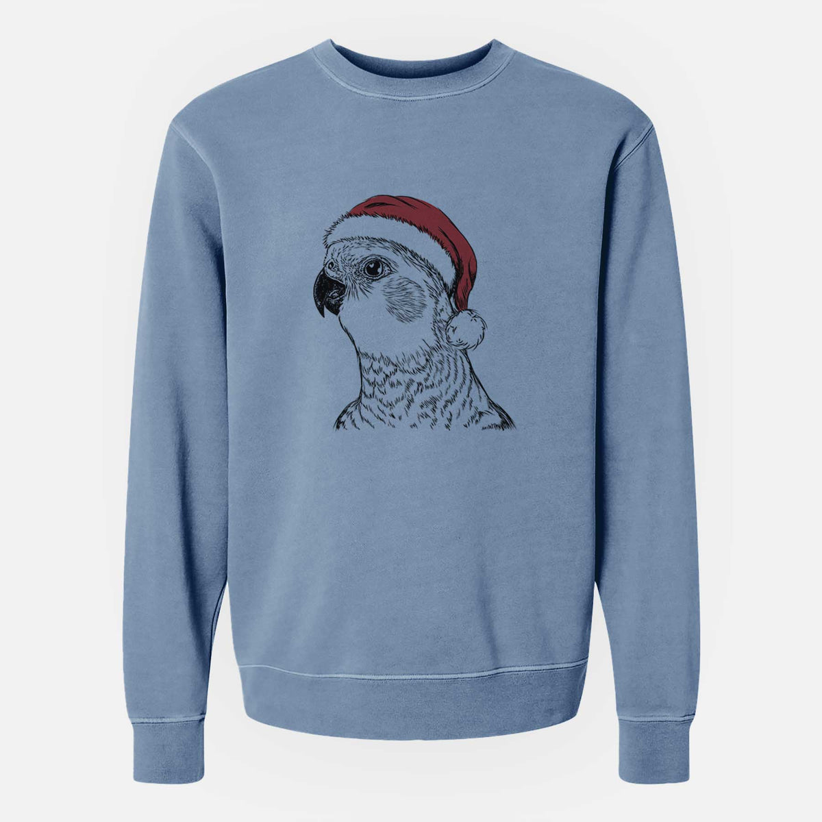 Santa Candy the Cockatiel - Unisex Pigment Dyed Crew Sweatshirt