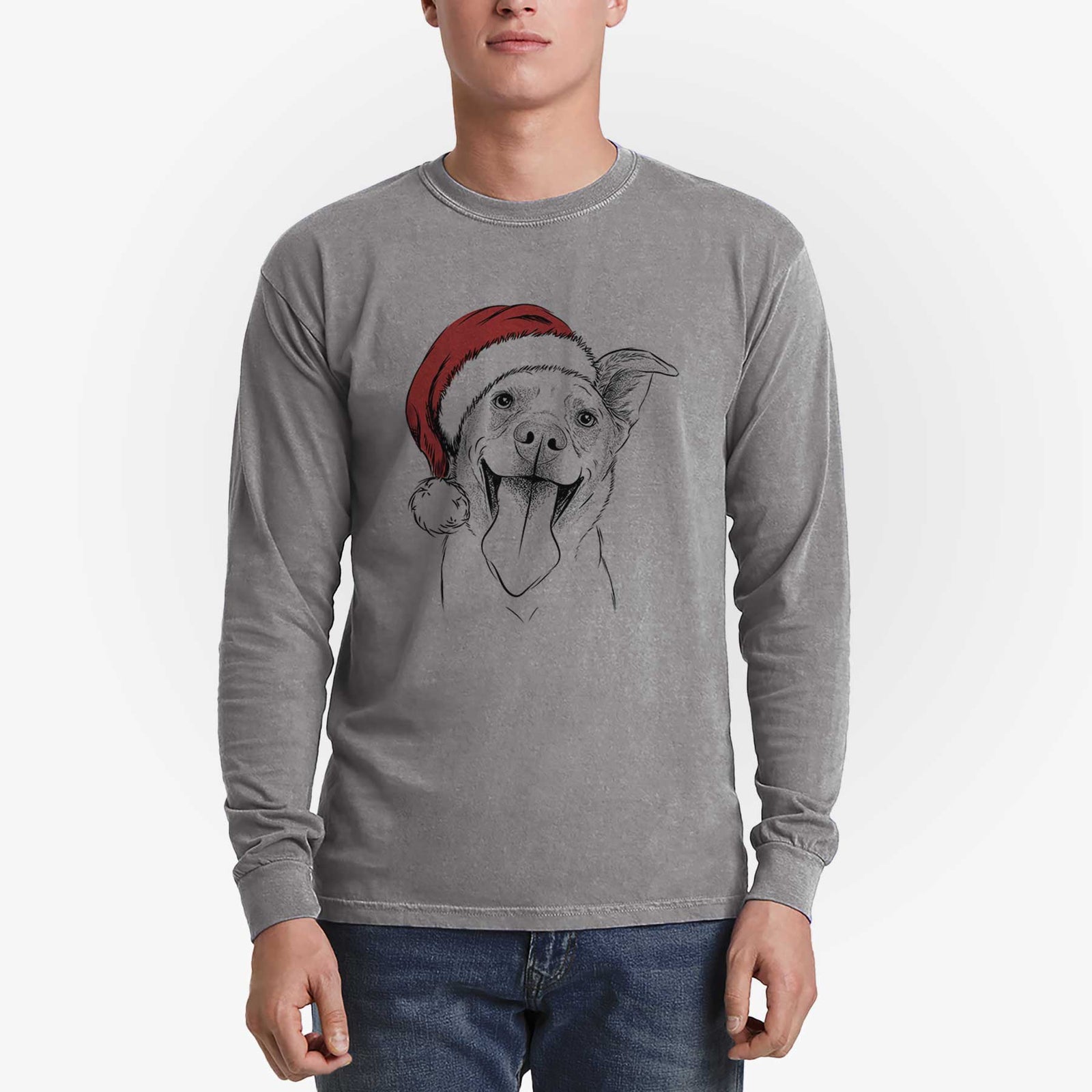 Santa Candy the Mixed Breed - Heavyweight 100% Cotton Long Sleeve