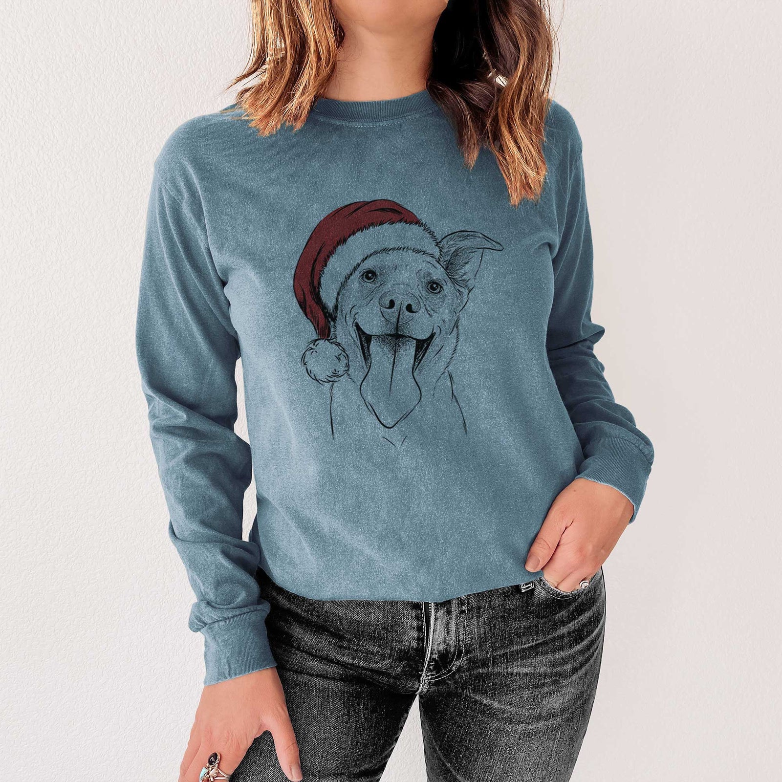 Santa Candy the Mixed Breed - Heavyweight 100% Cotton Long Sleeve