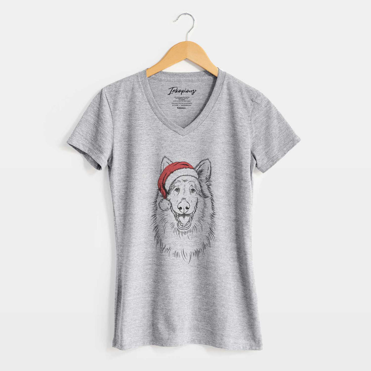 Santa Cannon the Rough Collie - Women's V-neck Shirt