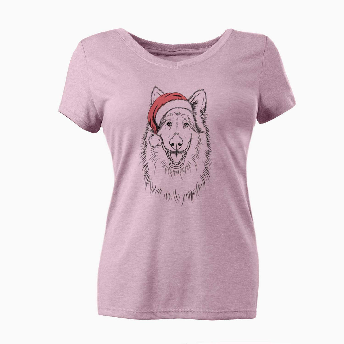 Santa Cannon the Rough Collie - Women's V-neck Shirt