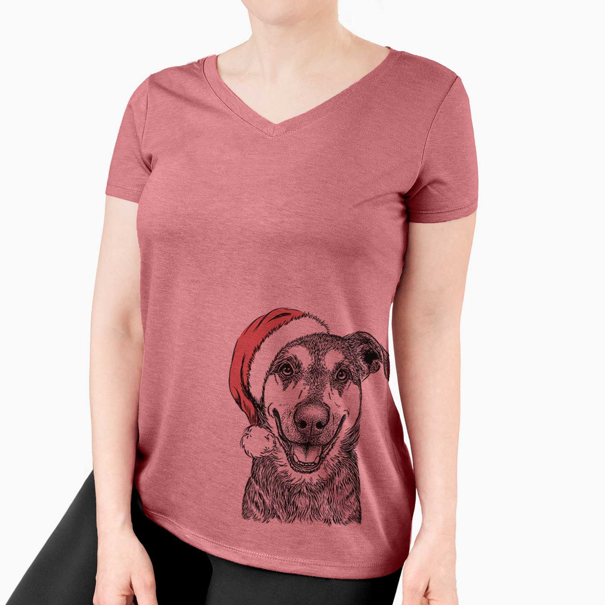 Santa Case the Mixed Breed - Women's V-neck Shirt