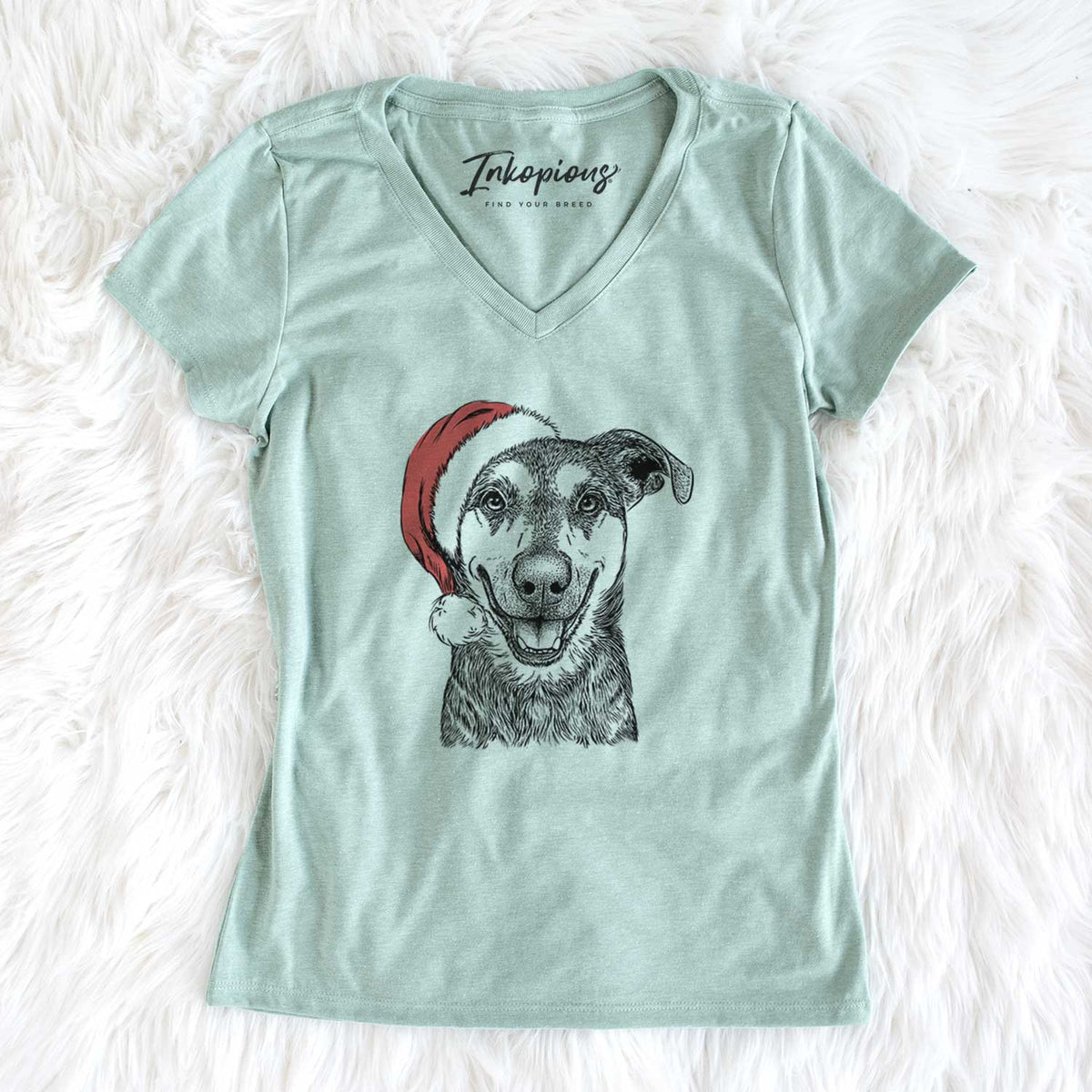 Santa Case the Mixed Breed - Women's V-neck Shirt