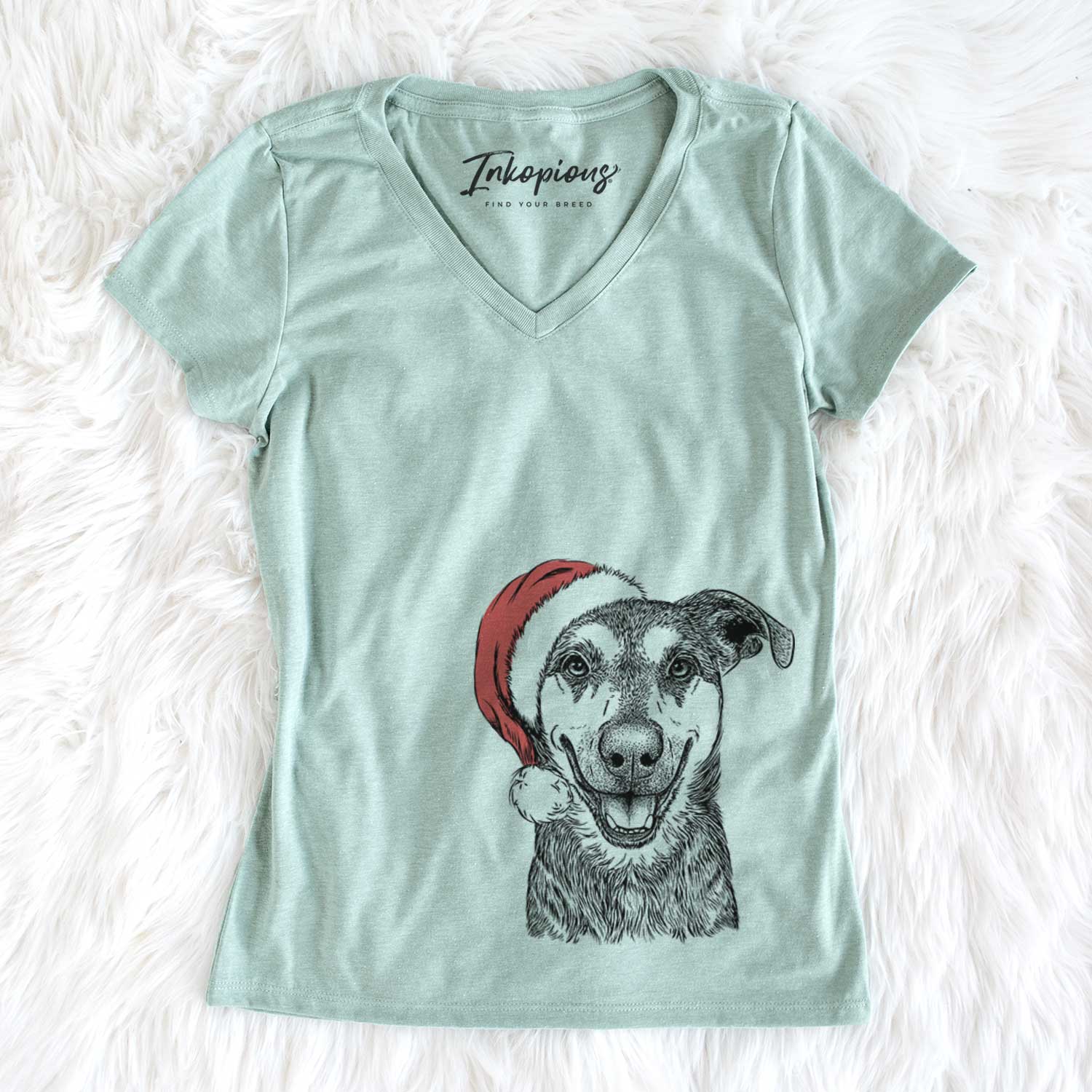 Santa Case the Mixed Breed - Women's V-neck Shirt