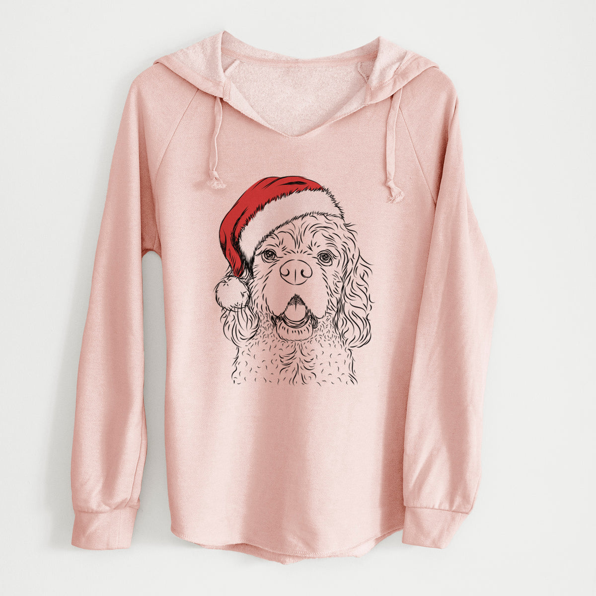 Santa Casey the American Cocker Spaniel - Cali Wave Hooded Sweatshirt