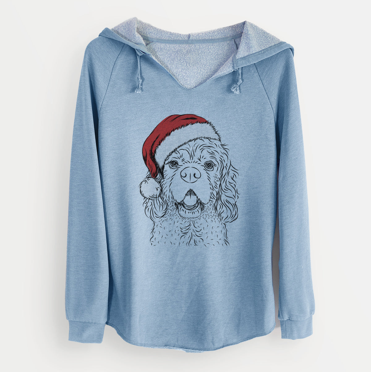 Santa Casey the American Cocker Spaniel - Cali Wave Hooded Sweatshirt