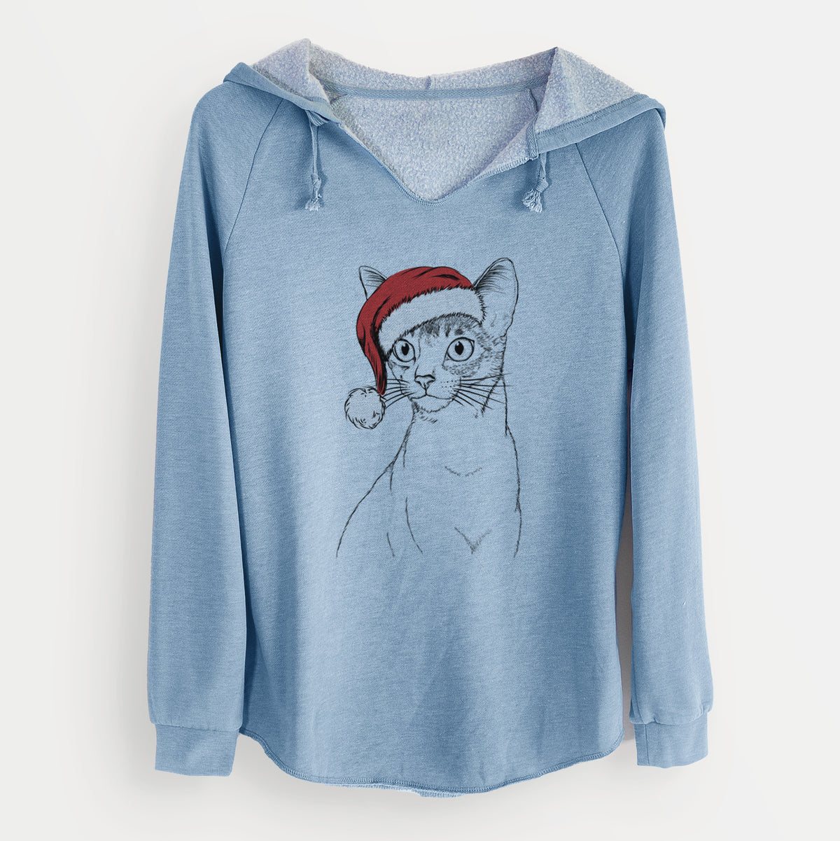 Santa Cedric the Abyssinian Cat - Cali Wave Hooded Sweatshirt