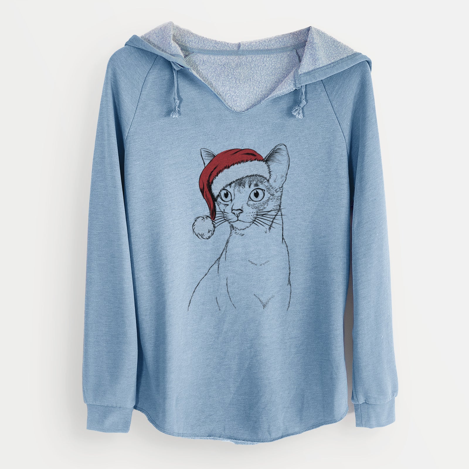 Santa Cedric the Abyssinian Cat - Cali Wave Hooded Sweatshirt