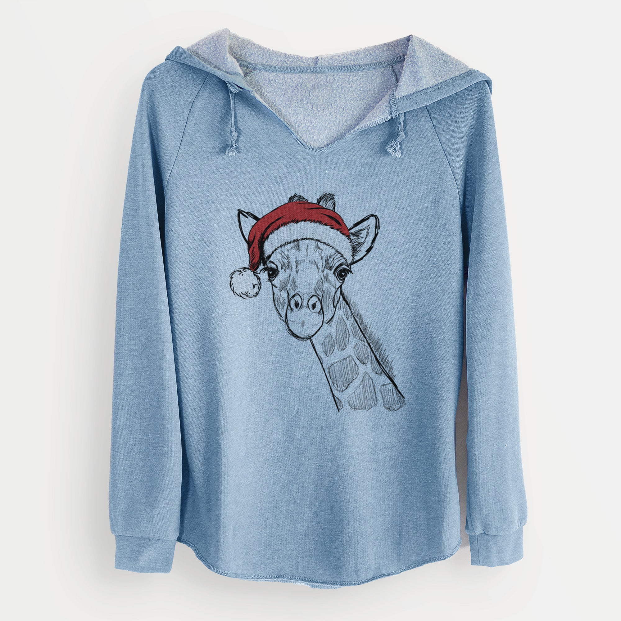 Santa Cedrick the Giraffe - Cali Wave Hooded Sweatshirt