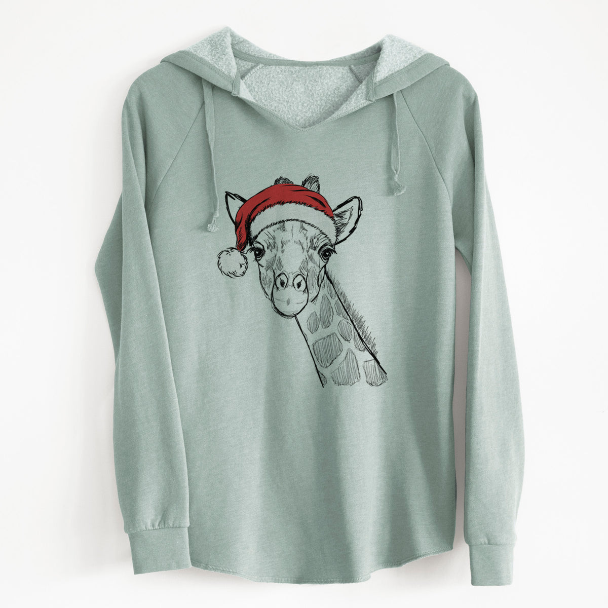 Santa Cedrick the Giraffe - Cali Wave Hooded Sweatshirt