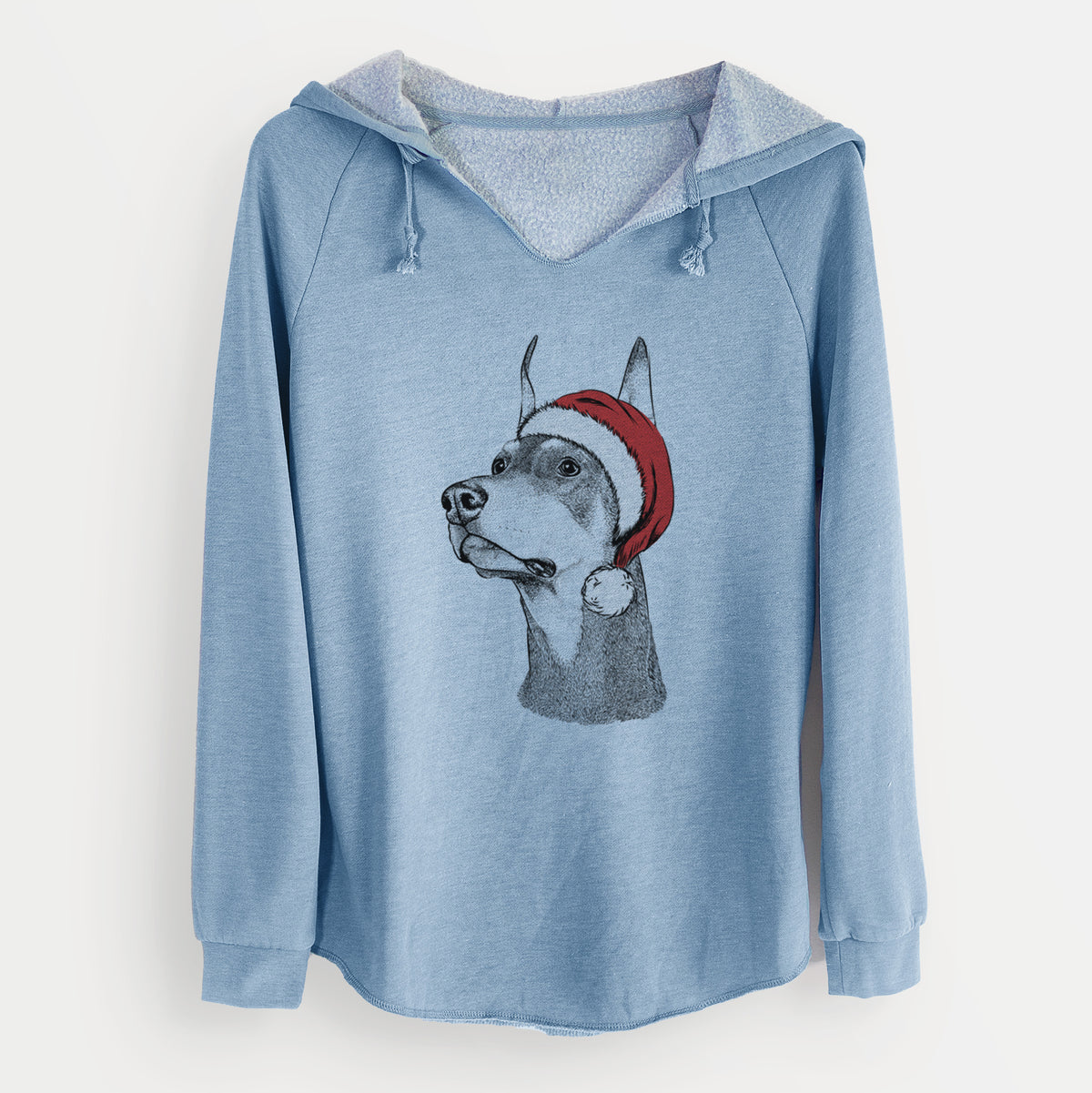 Santa Cenza the Doberman Pinscher - Cali Wave Hooded Sweatshirt
