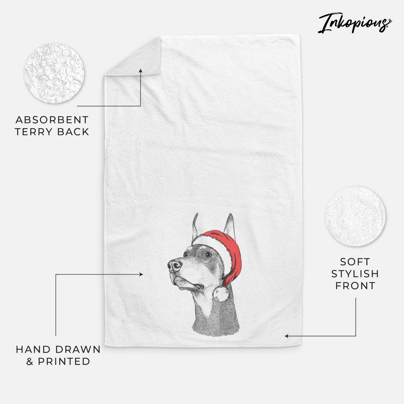 Cenza the Doberman Pinscher Decorative Hand Towel