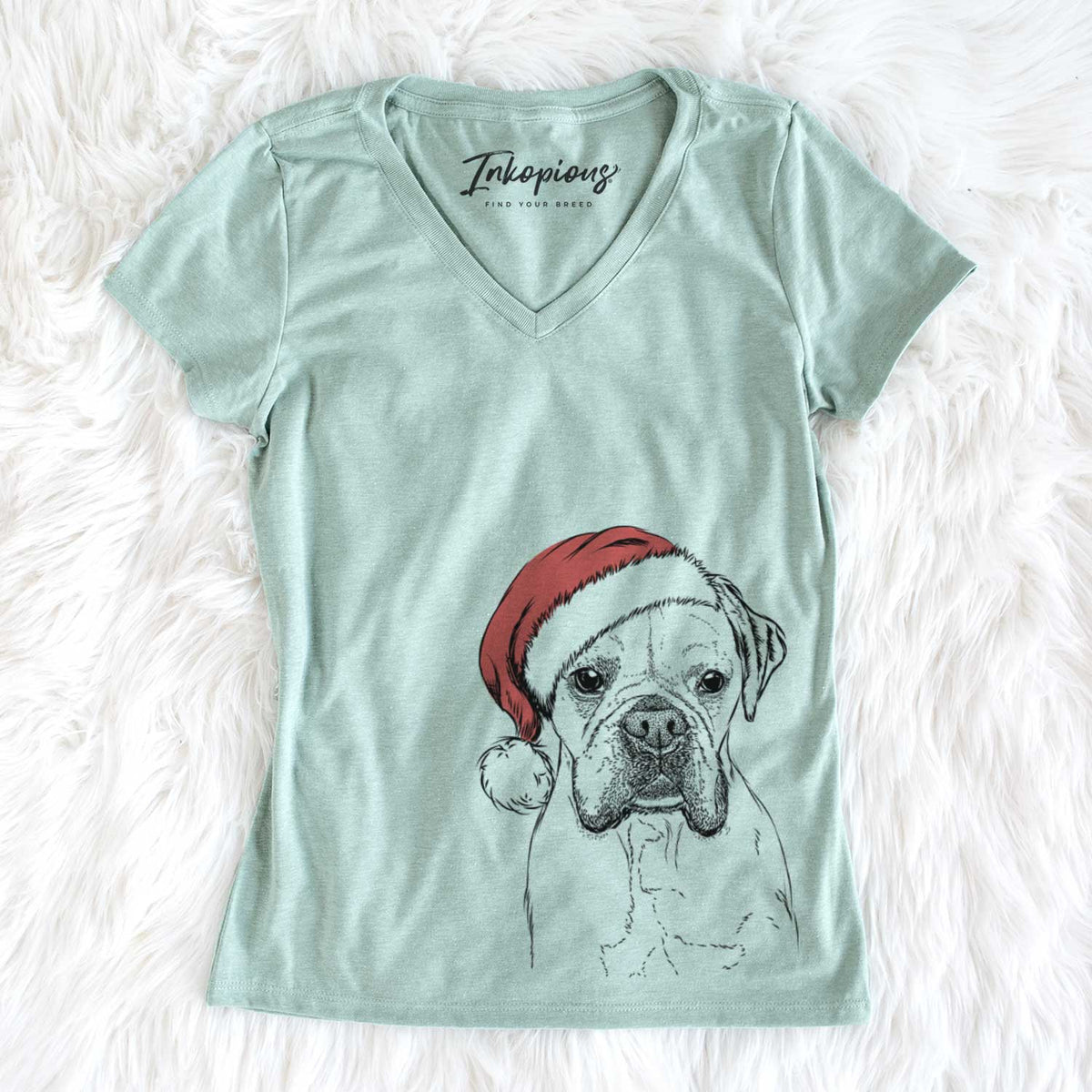 Santa Champion Bentley the Boxer - Women&#39;s V-neck Shirt