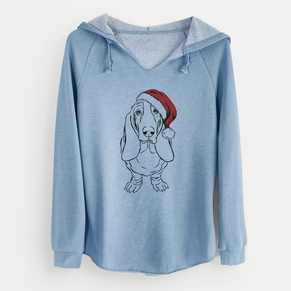 Santa Charlie the Basset Hound - Cali Wave Hooded Sweatshirt