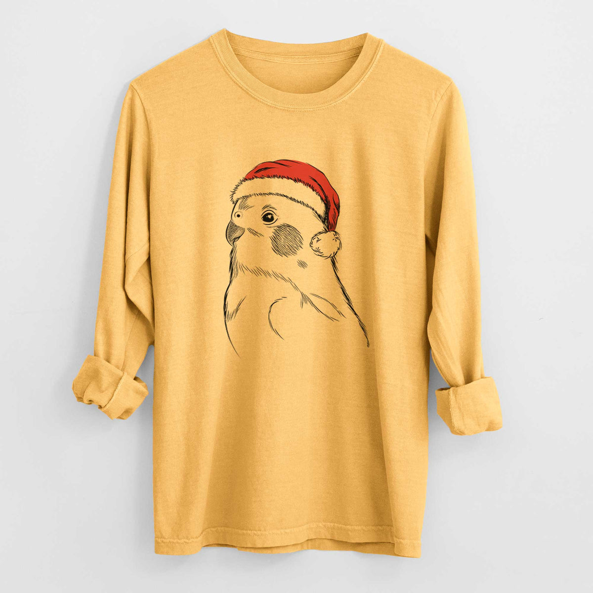 Santa Charlie the Cockatiel - Heavyweight 100% Cotton Long Sleeve