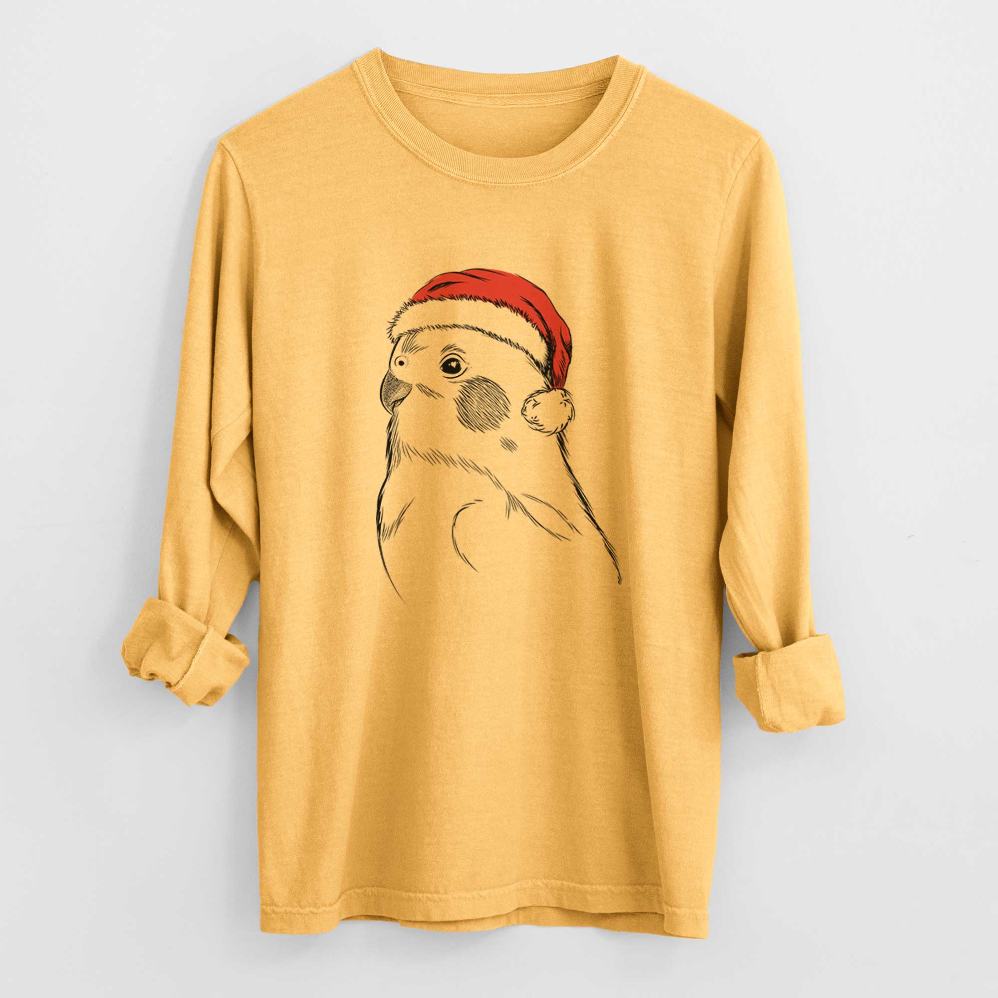 Santa Charlie the Cockatiel - Heavyweight 100% Cotton Long Sleeve