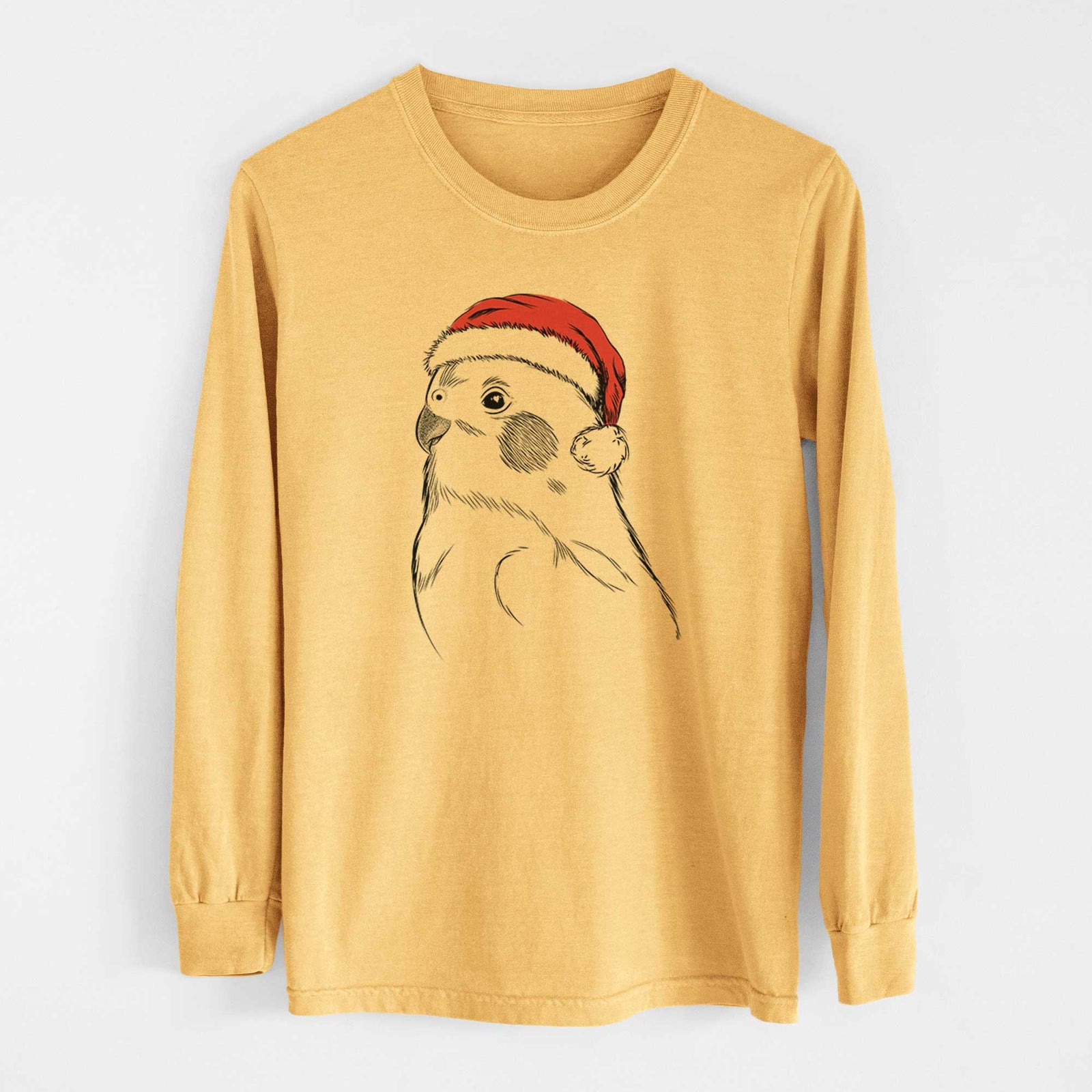 Santa Charlie the Cockatiel - Heavyweight 100% Cotton Long Sleeve