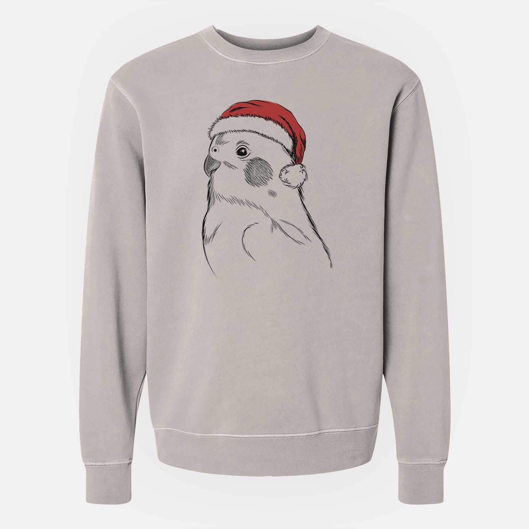 Santa Charlie the Cockatiel - Unisex Pigment Dyed Crew Sweatshirt