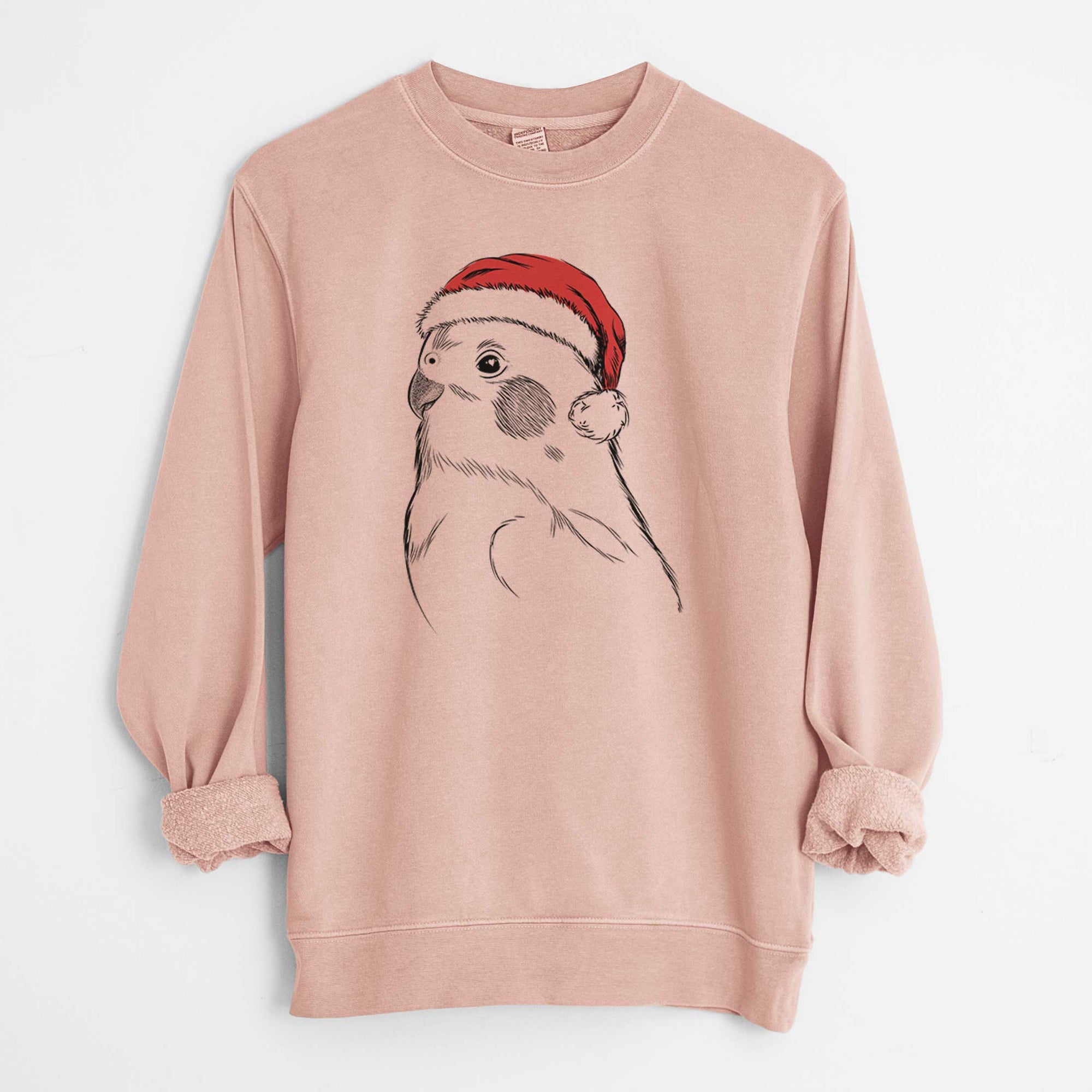 Santa Charlie the Cockatiel - Unisex Pigment Dyed Crew Sweatshirt