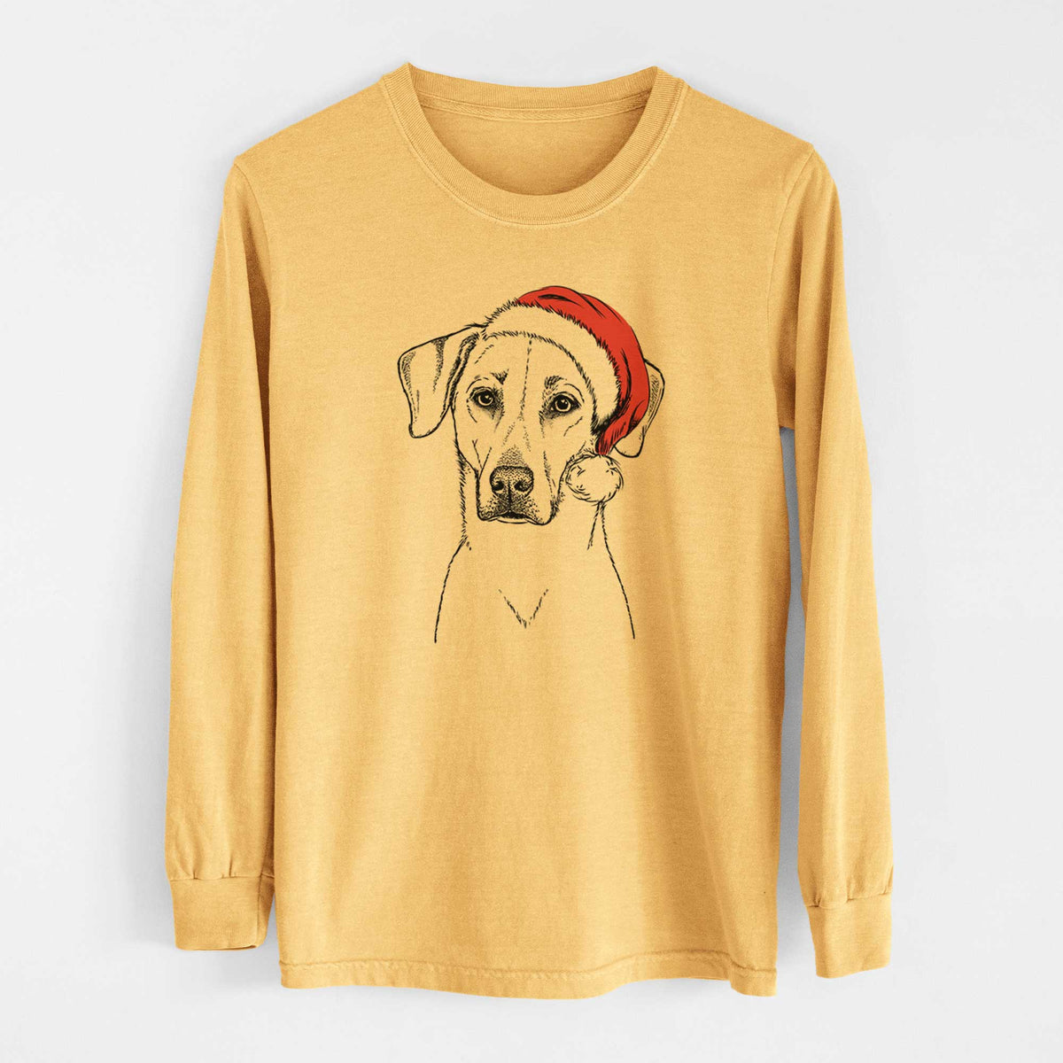 Santa Charlie Girl the Yellow Lab - Heavyweight 100% Cotton Long Sleeve