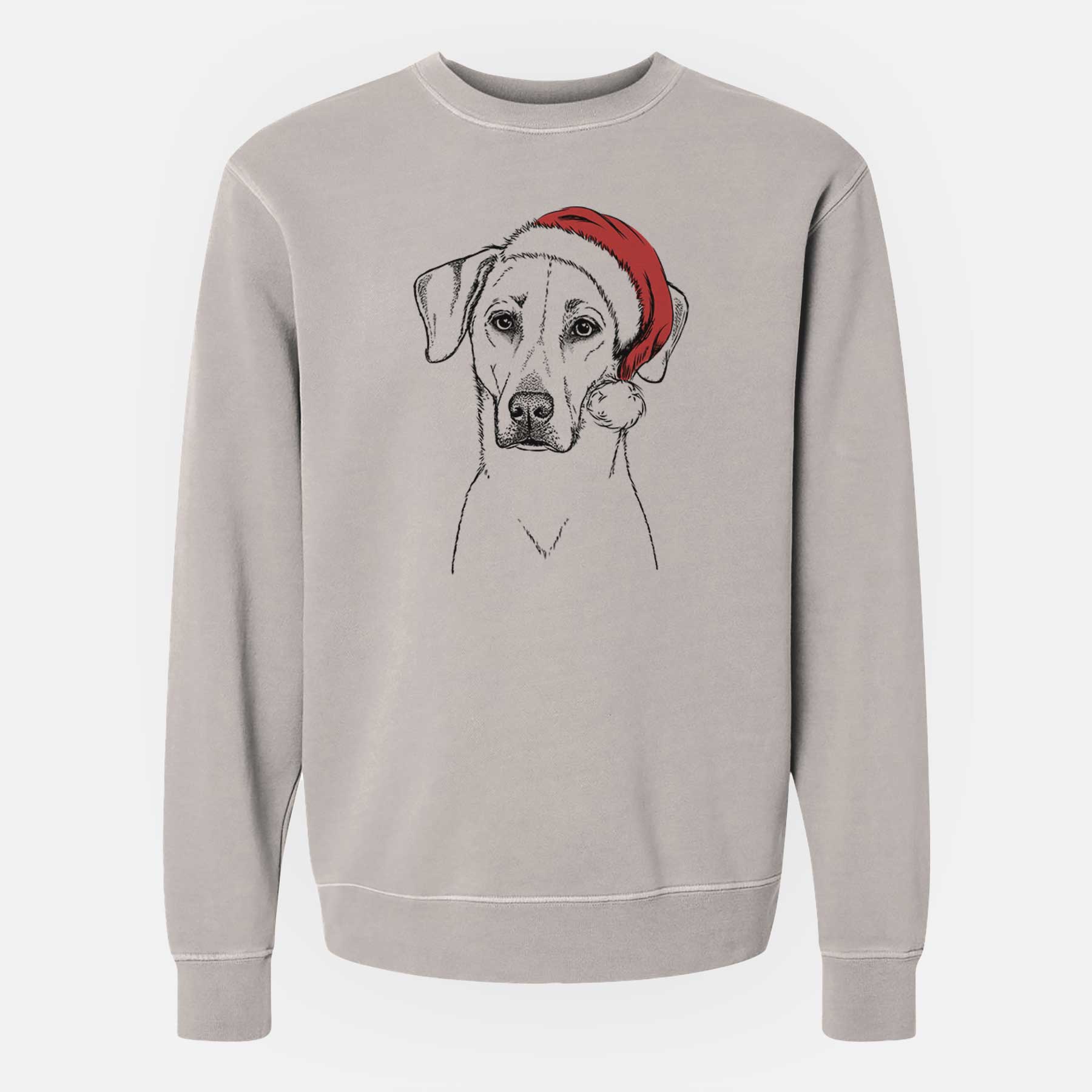 Santa Charlie Girl the Yellow Lab - Unisex Pigment Dyed Crew Sweatshirt