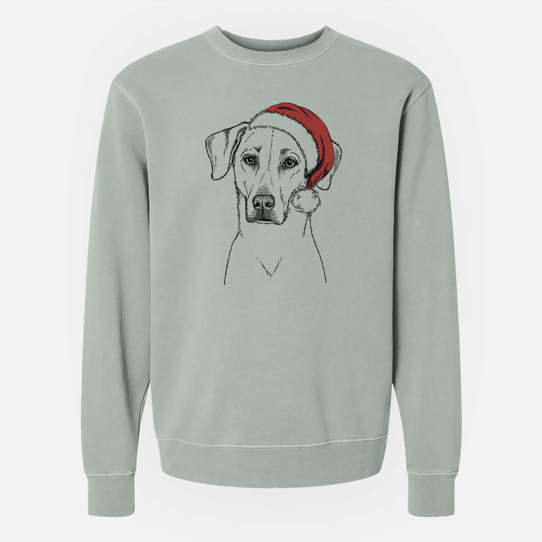 Santa Charlie Girl the Yellow Lab - Unisex Pigment Dyed Crew Sweatshirt